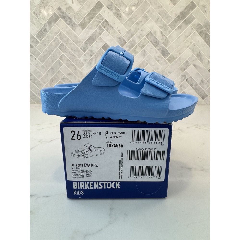 Birkenstock Arizona EVA Sandals Kids Youth Size 8 26 Sky Blue Slip On Slides‎